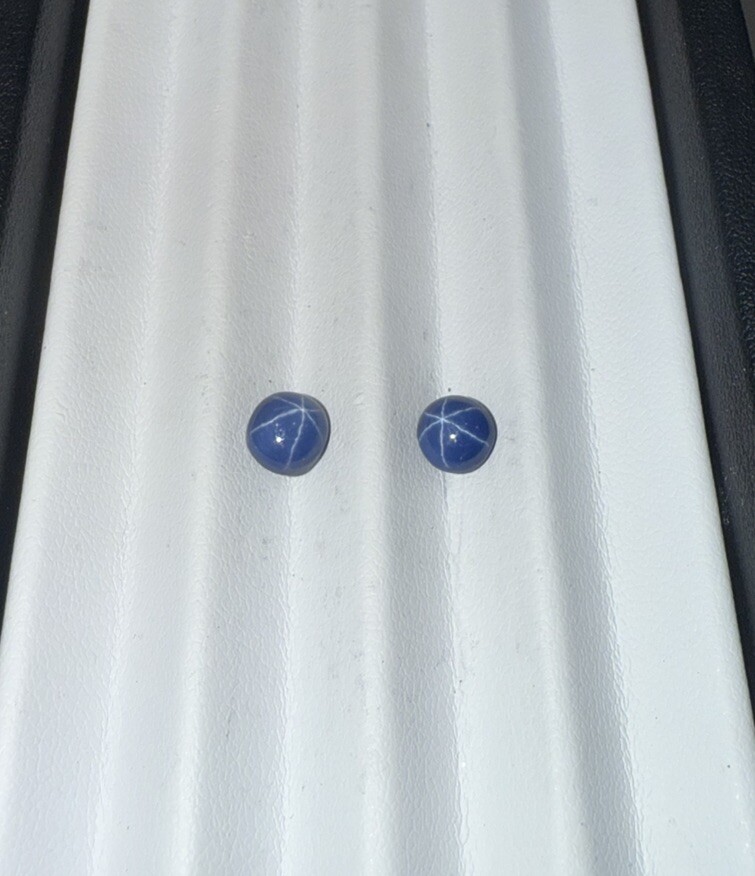 Pair Of 3.29Ct. Cornflower Blue Star Sapphire Thailand Origin 6 X 6