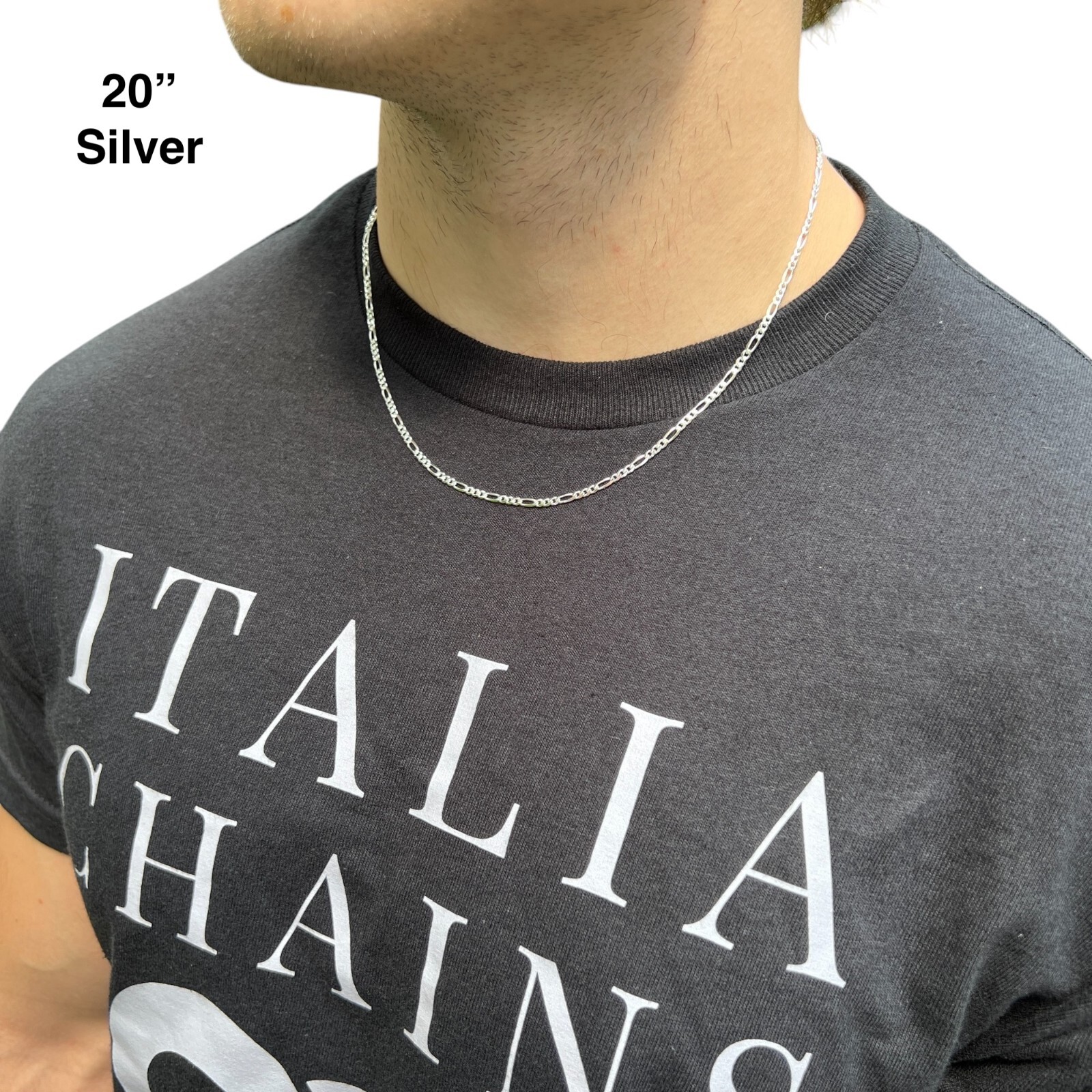 2.5mm Figaro Necklace – 925 Sterling Silver Or 14k Gold Vermeil