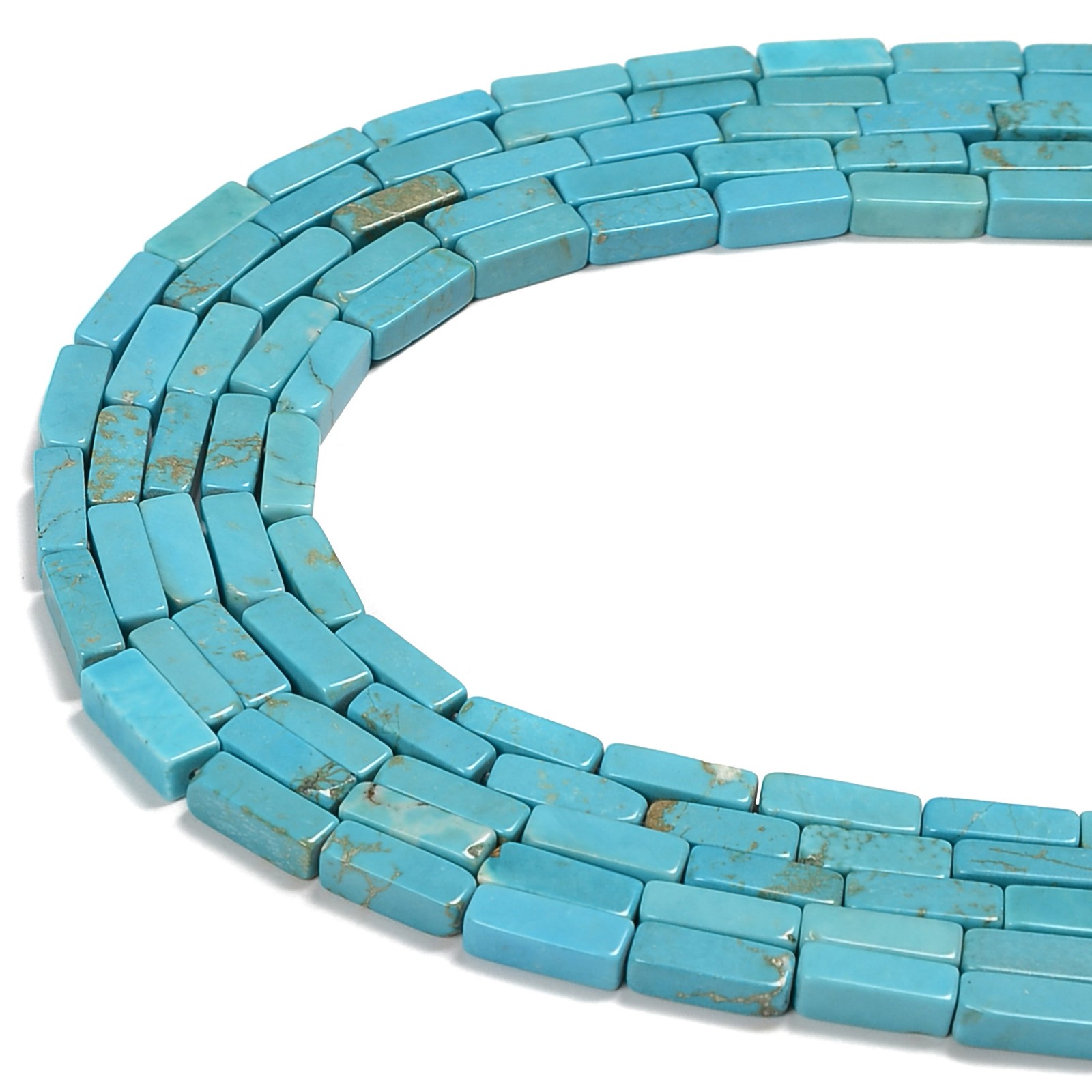 Blue Turquoise Rectangle Tube Beads Size 4x13mm 15.5” Strand (4x13mm)