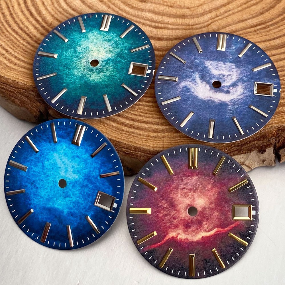 Four Colors 28.5mm New Gradient Watch Dial Face Fit NH35 NH36 NH38 Auto Movement