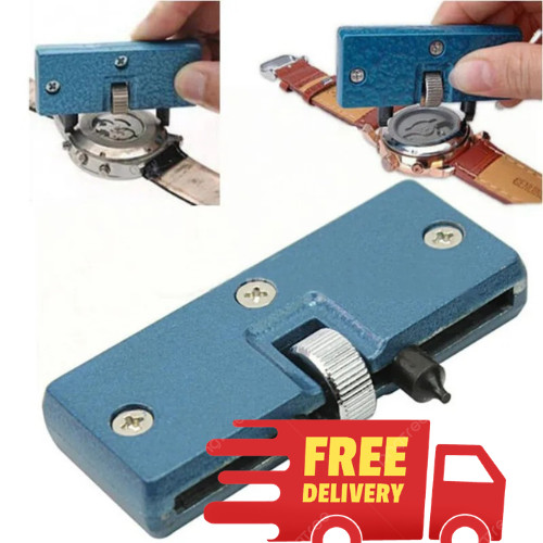 Watch Back Case Opener Adjustable Blue 2 Pin Screw Wrench Remover Tool Kit