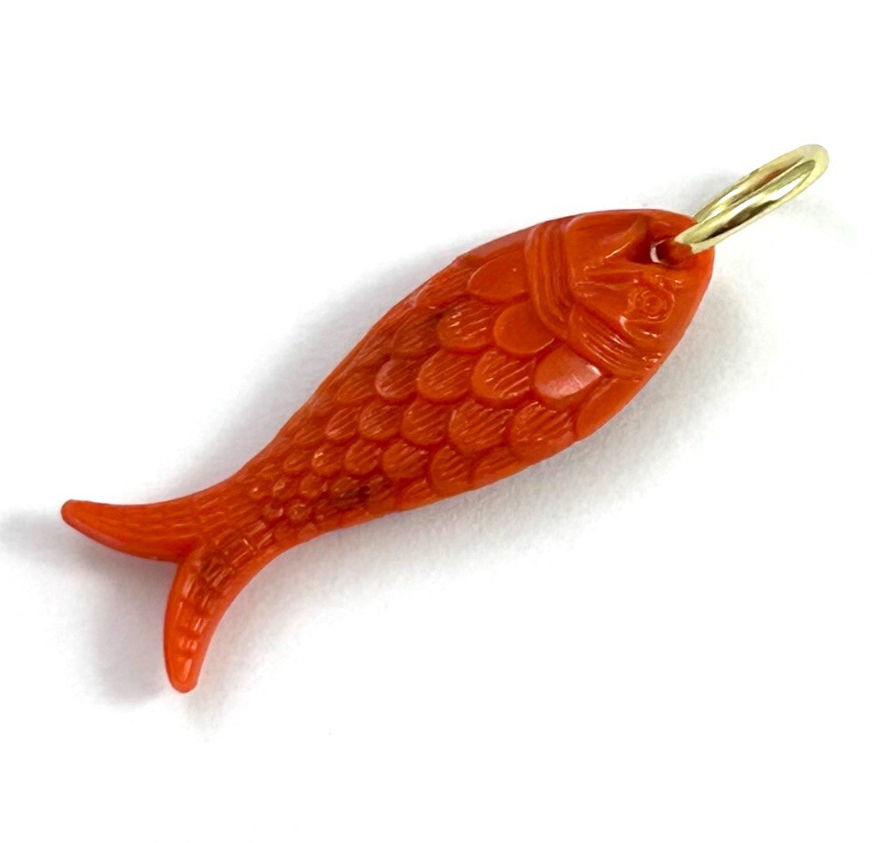 Fish Charm Necklace Pendant Orange Plastic Fish Jewelry For Women Gift Fishing