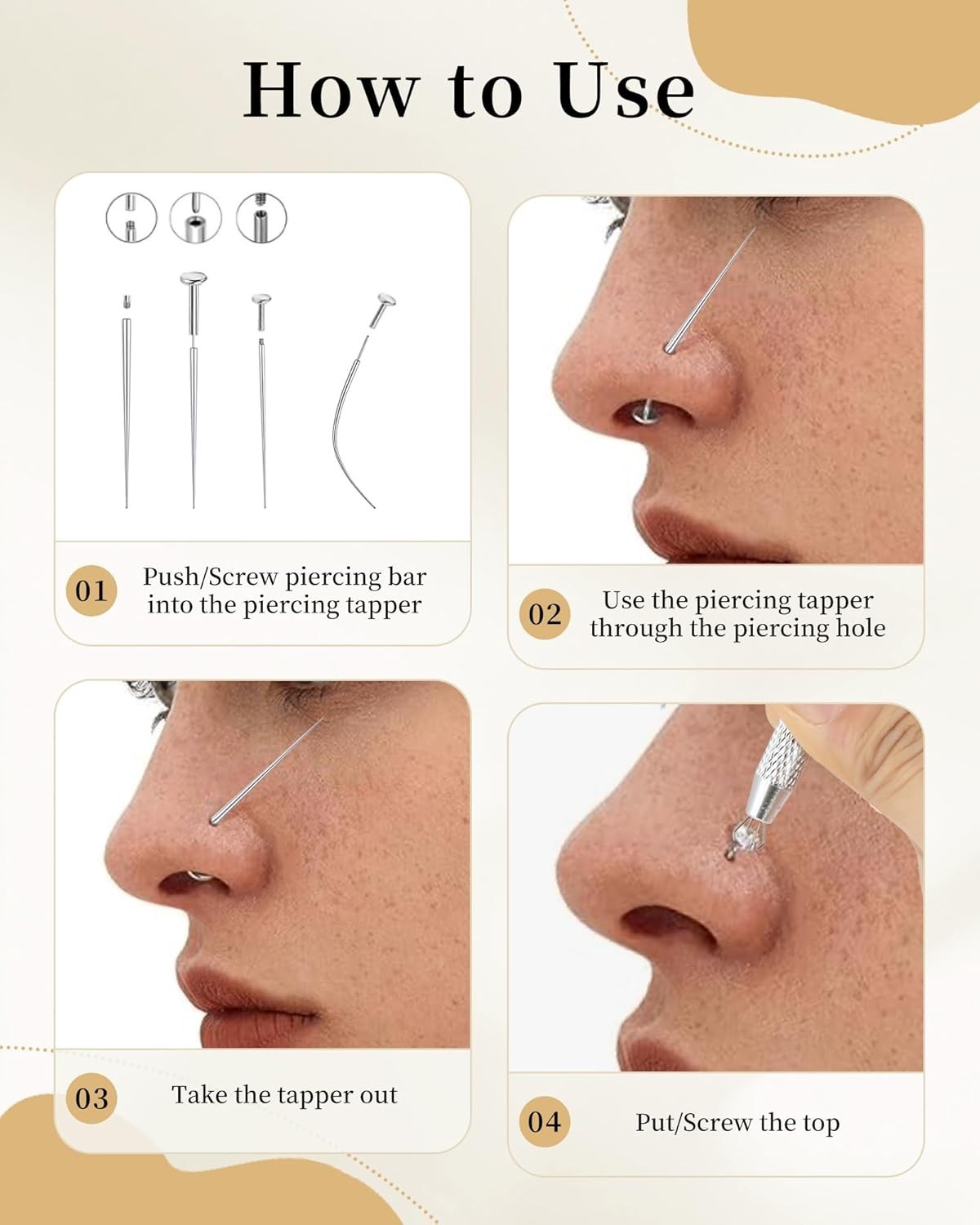 Piercing Taper Ball Grabber Tool for Changing Jewelry -Flat Back Earrings App…