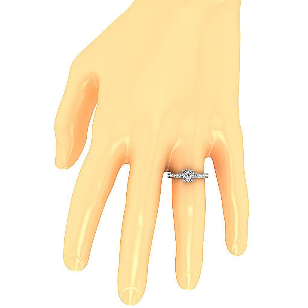Unique Lab Grown Diamond VS1 F 1.50 Ct 14K White Gold Solitaire Engagement Ring