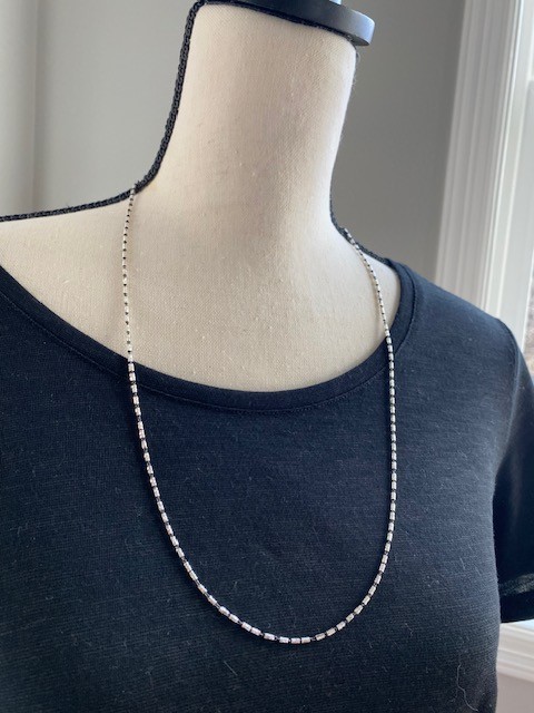 Black Ruthenium Bar Cable Silver 925 Glasses Chain/ Nacklace