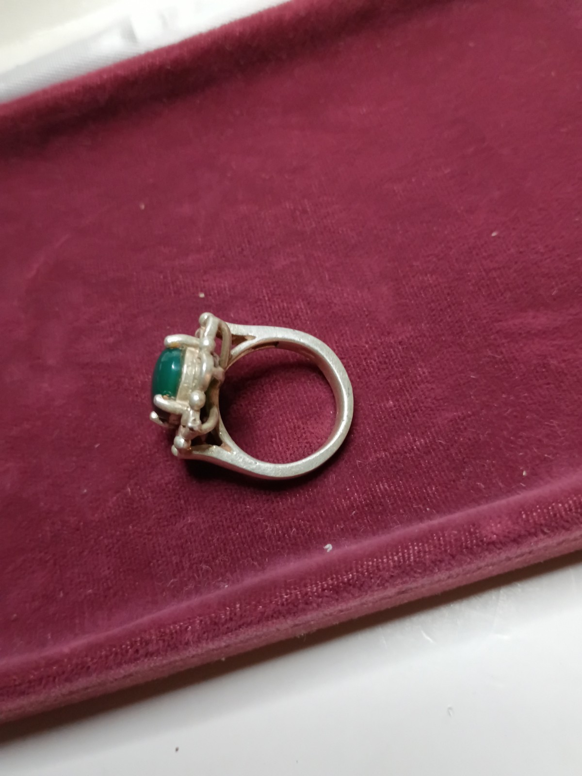 Vintage Natural Malachite Ring 925 Sterling Silver Size 6.5 Unique (9.20 Grams)