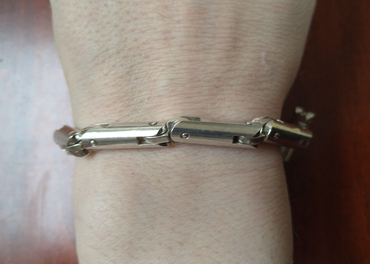 Plodowski Kinetic Brutalist Sterling Silver Engineering Architectural Bracelet