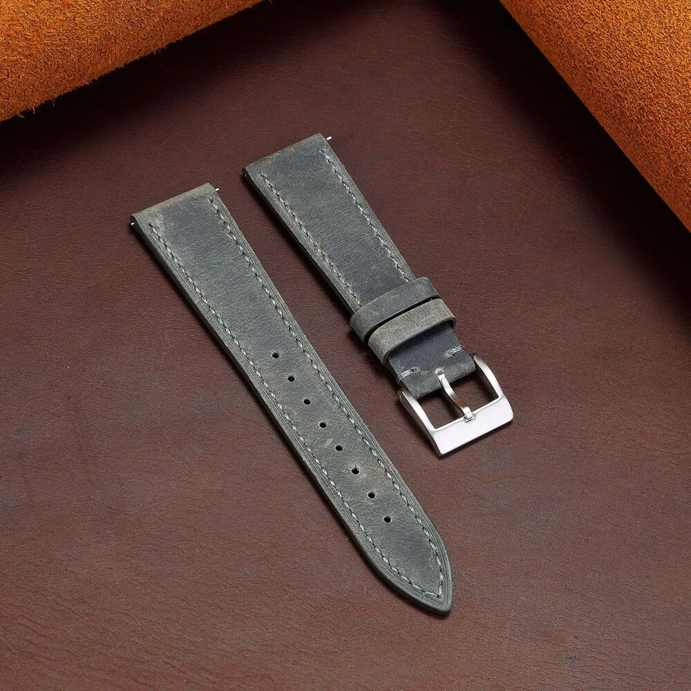 Vintage Genuine Leather Strap 20mm 22mm Watch Band 18 19 21-24mm Retro Bracelet