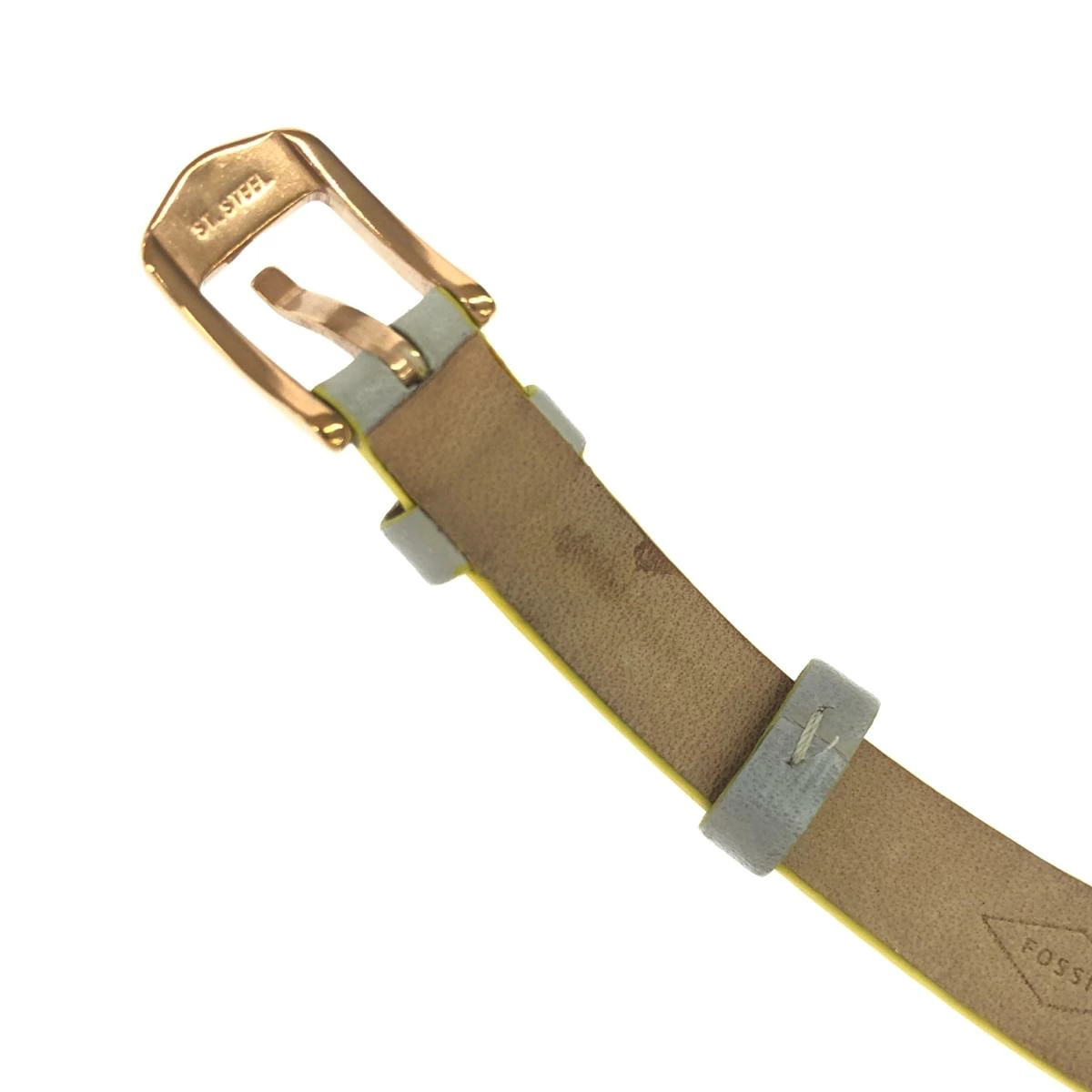 Fossil Watch Quartz SS Leather ES4834 Gold Color Gray Ladies Used