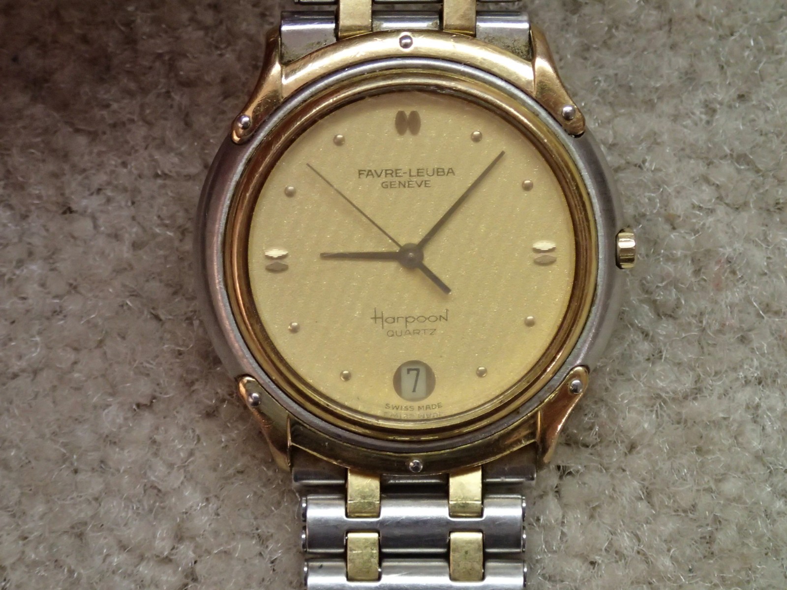 Favre Leuba Vintage Harpoon Quartz Watch Swiss Estate Item Not Working Project