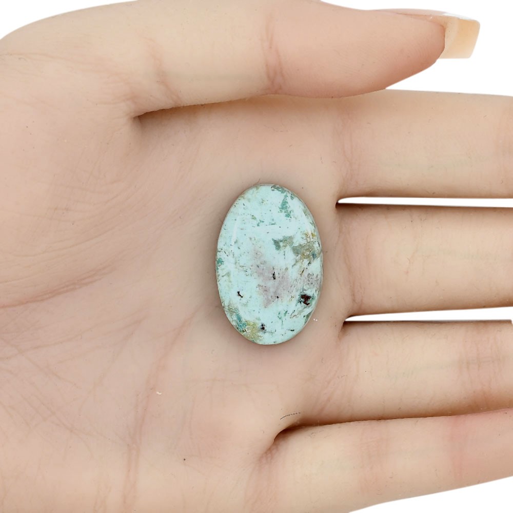 Natural Ocean Green Chrysocolla 26.6×17.75×5 mm Oval Shape Gemstone LS02248-34