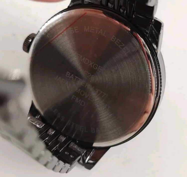 George Men’s Watch Easy to Read Black W/ Silver Numbers Needs Battery NIB