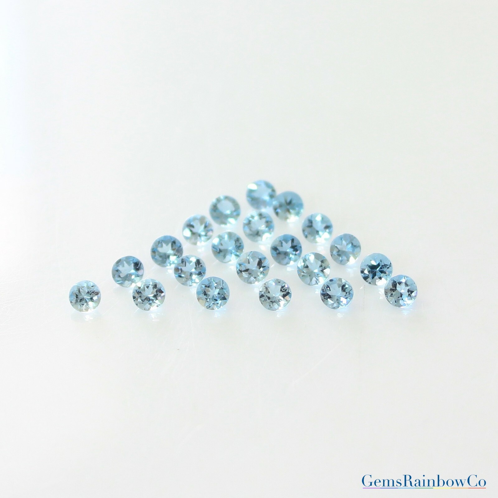 Natural Aquamarine Round Cut loose gemstone, deep blue colour, AAA, 1.5mm to 6mm