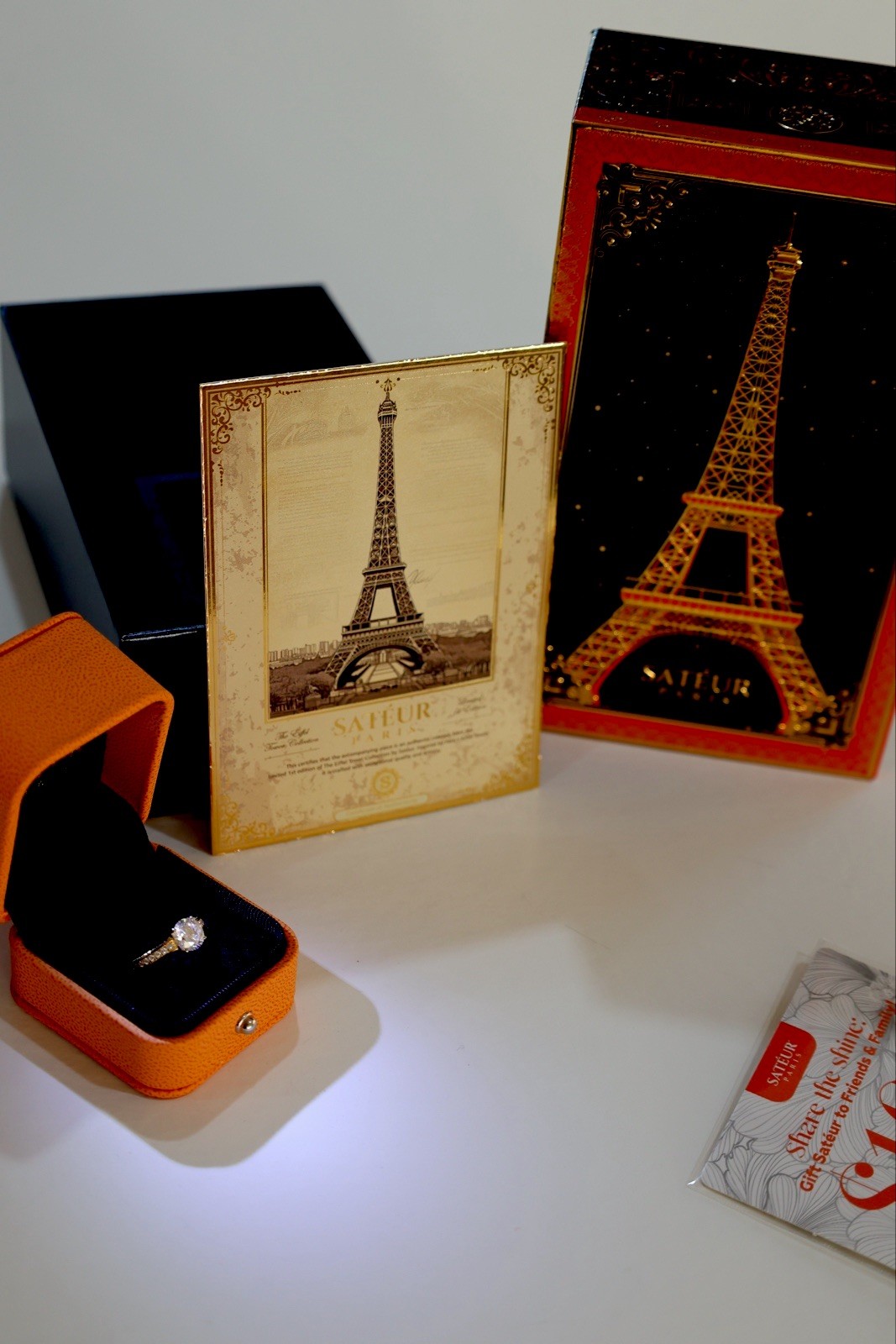 Satéur Eiffel Tower engagement ring, PLUS 2 100.00 gift cards! Moissanite~2.65