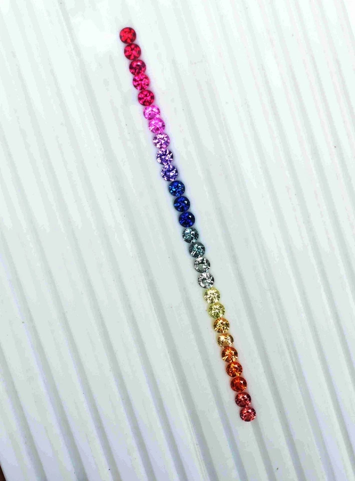 3mm Round Rainbow Sapphire Natural Multi-Color 26 Pcs IGL Loose Gemstones 5DNG