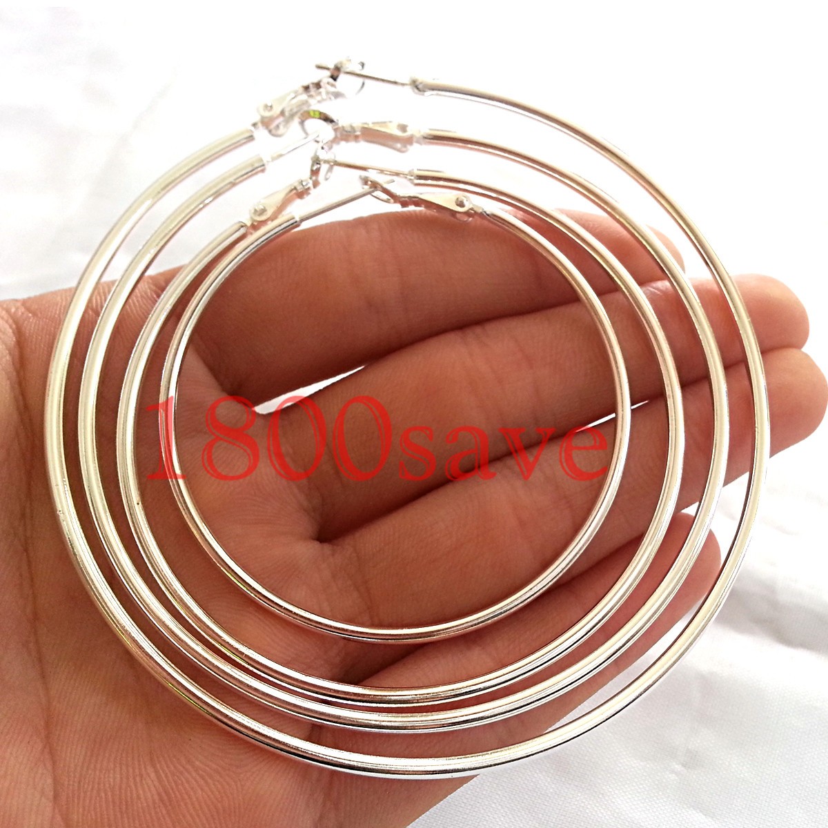 925 Sterling Silver Thin Light-Weight Tube Hoop Earrings Small Medium Large XXL