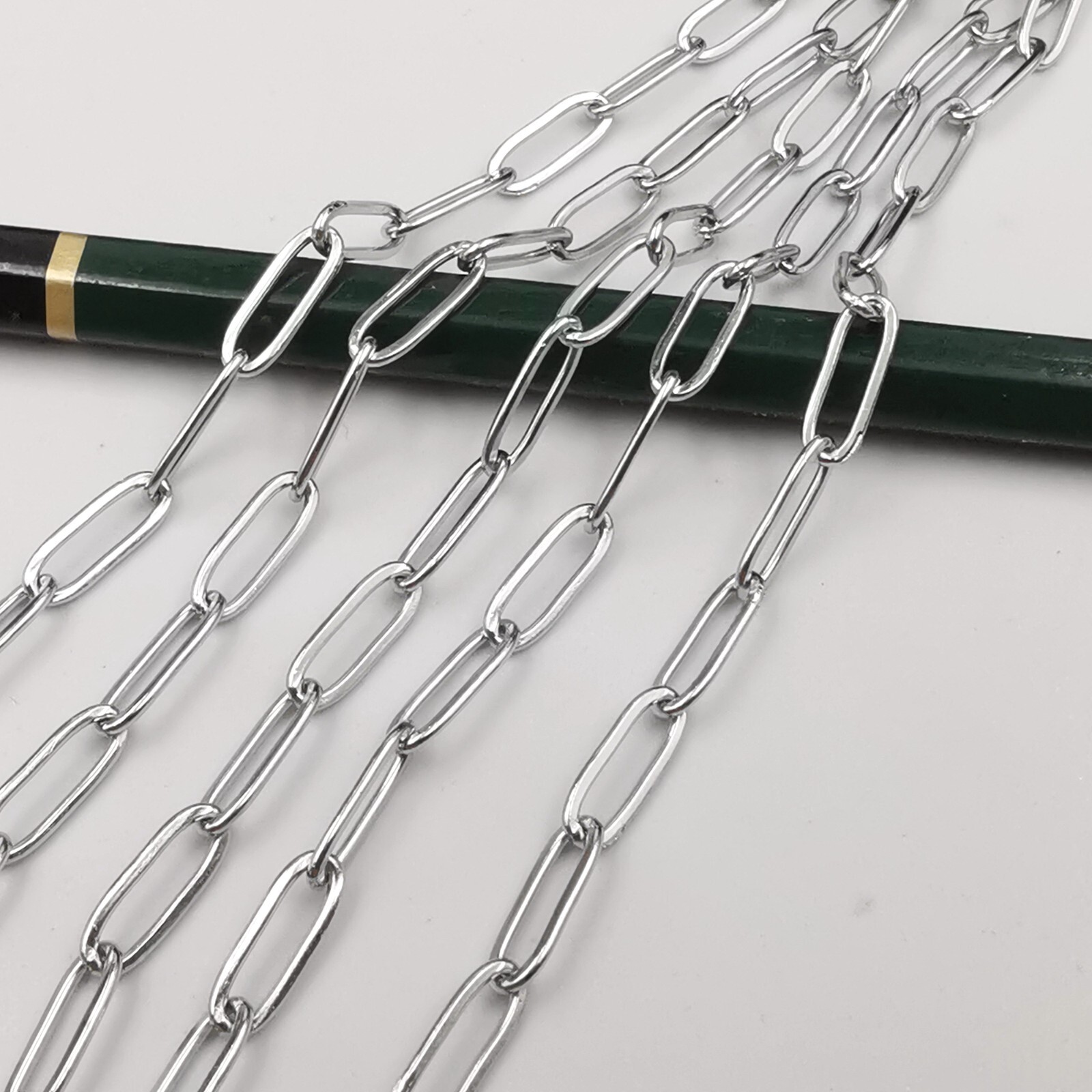 5meter Lot 4.3mm Mens Jewelry Chain clip Box Stainless Steel Findings DIY