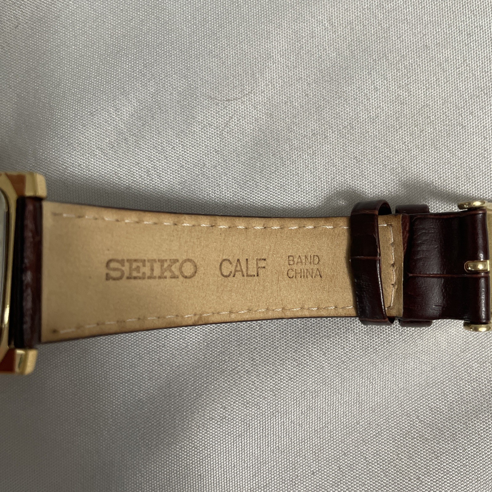 Seiko Solar Watch With Original Leather Band, V115-0AC0, Working