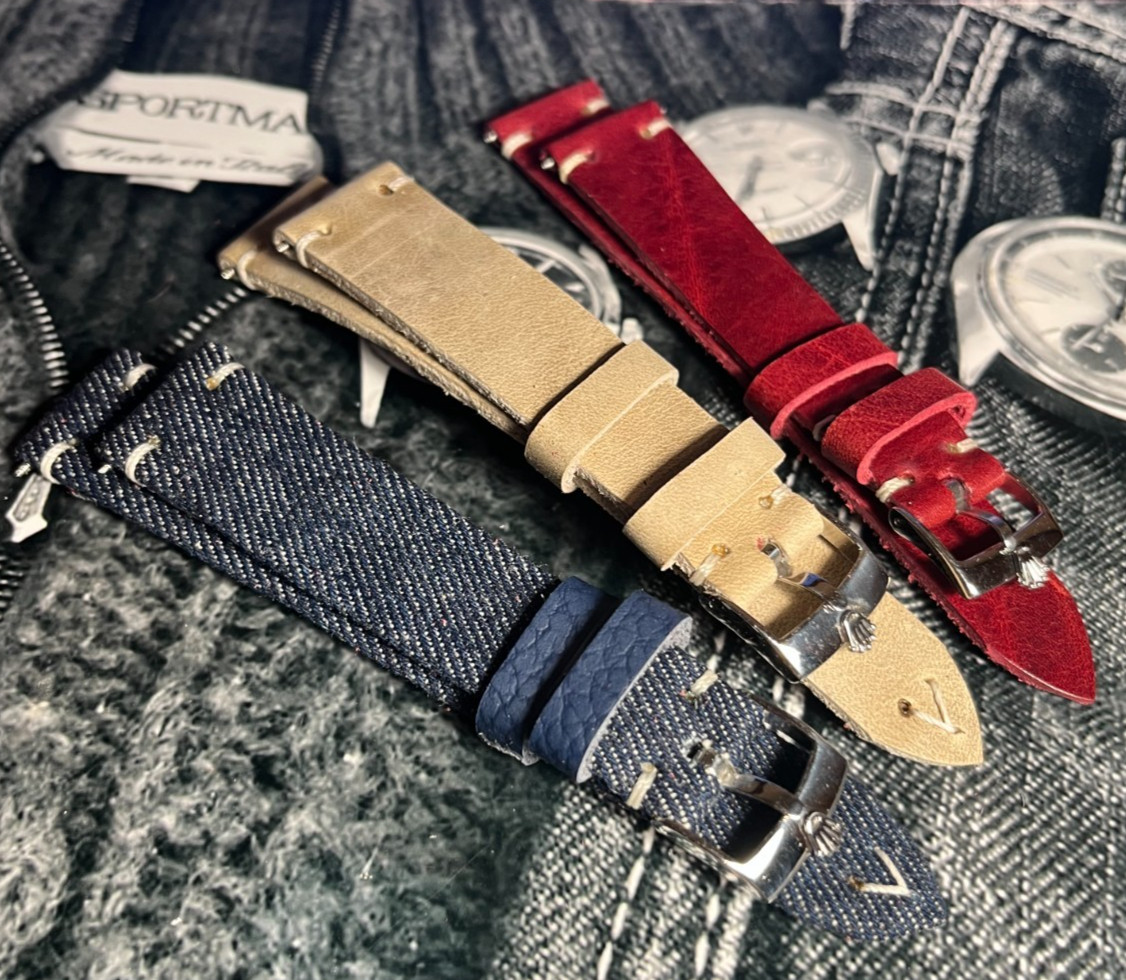 Silver Buckle To Fit Rolex,Swiss Made with H/M Italian Leather/Suede Watch Strap