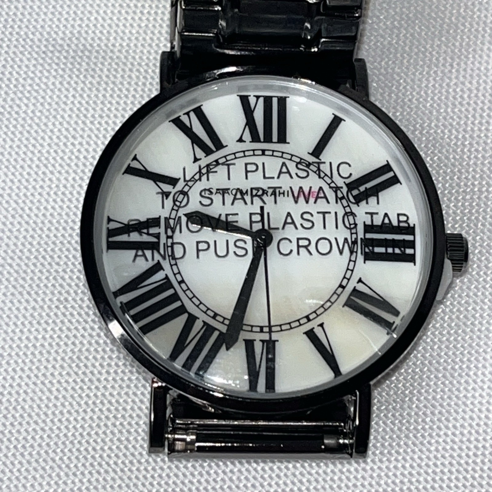 Isaac Mizrahi Live Womens Expansion Band Watch Dark Metal