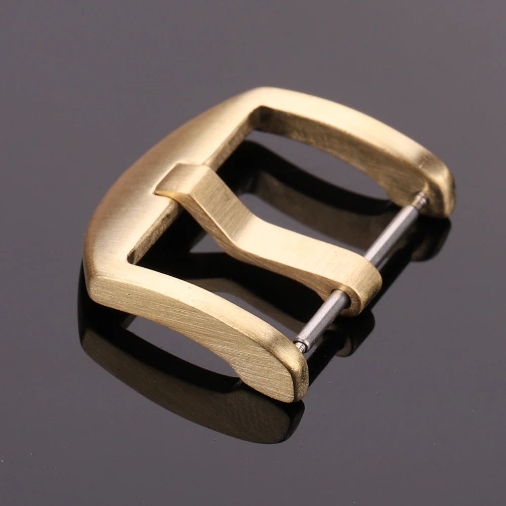 Solid Brass Watch Band Buckle Copper Pin Clasp for 18mm 20mm 22mm 24mm Straps