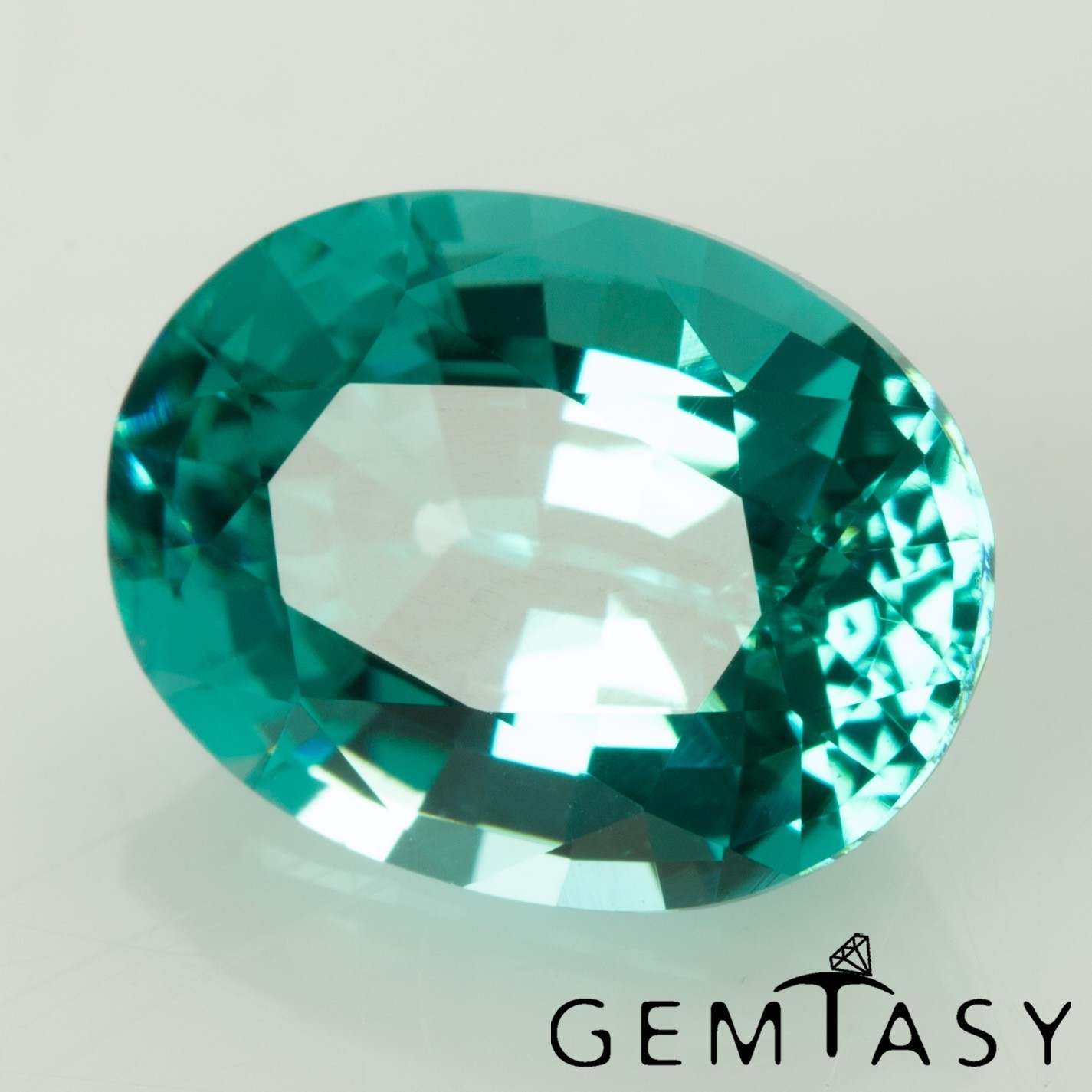 Cut stone – Paraiba YAG Czochralski (Pulled) lab grown, Oval 9x7mm 2.74-3.03ct