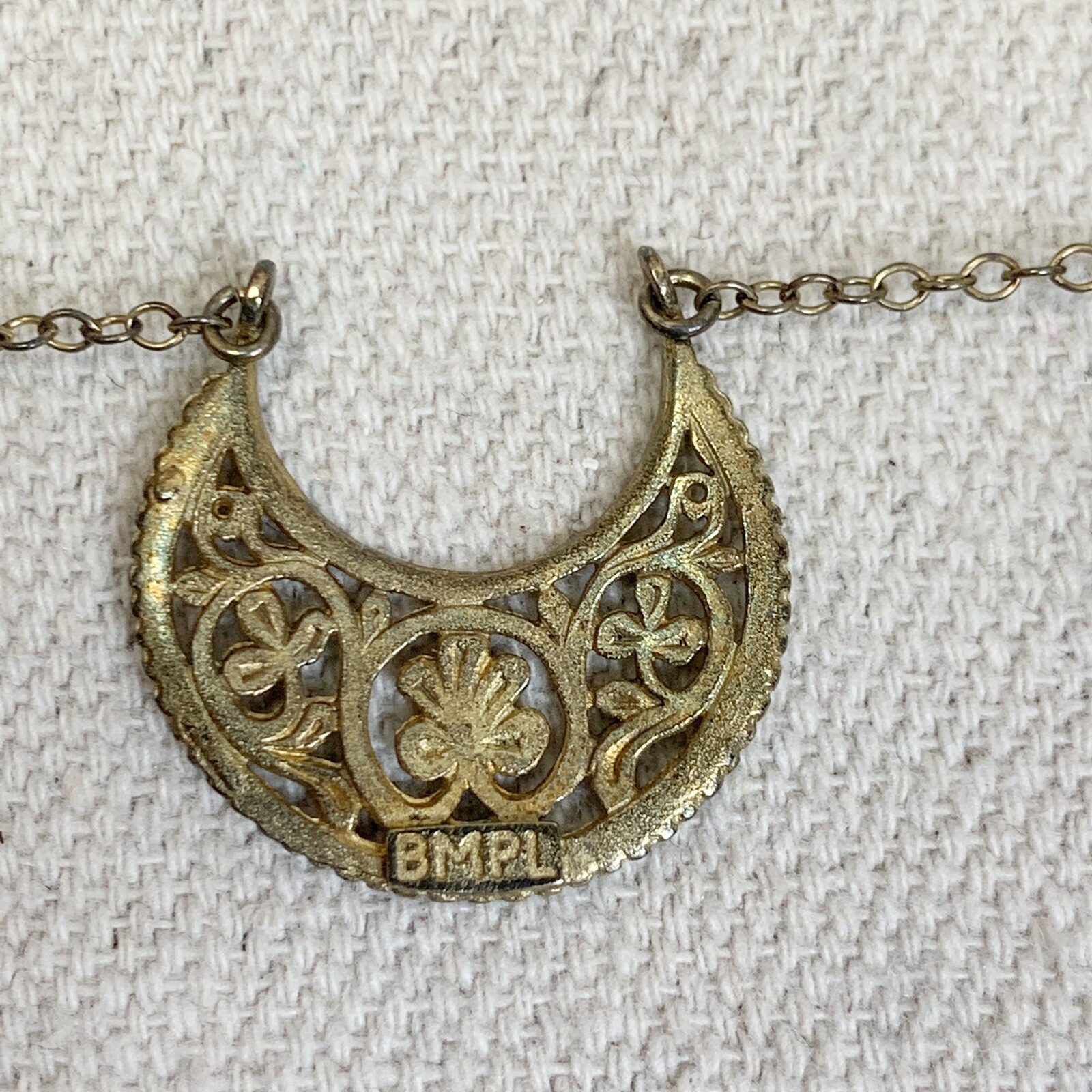 vtg British Museum BMPL Eastern Crescent Necklace