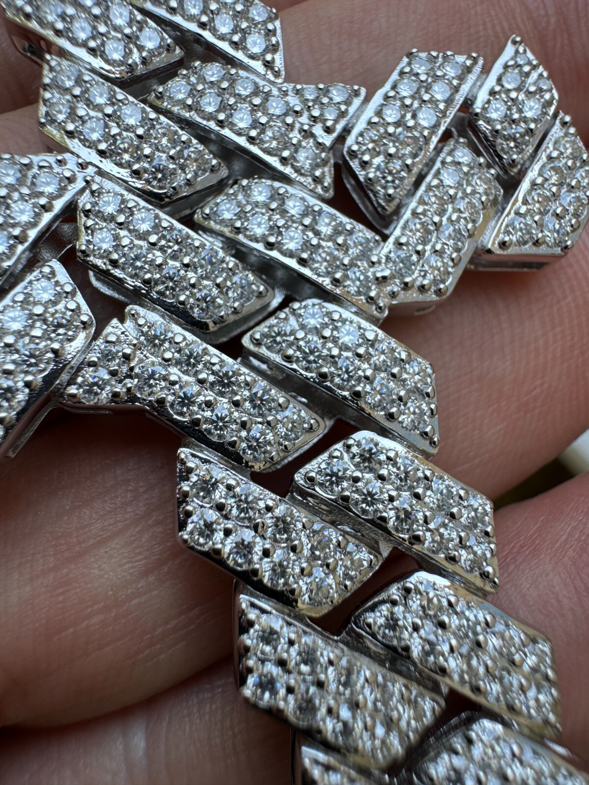 MOISSANITE Prong Miami Cuban Link Cross Pendant – 925 Silver Necklace 3 Sizes