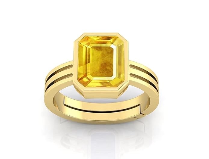 6.25 Ratti 5.50 Carat Unheated Natural Yellow Sapphire Pukhraj LabCertified Ring