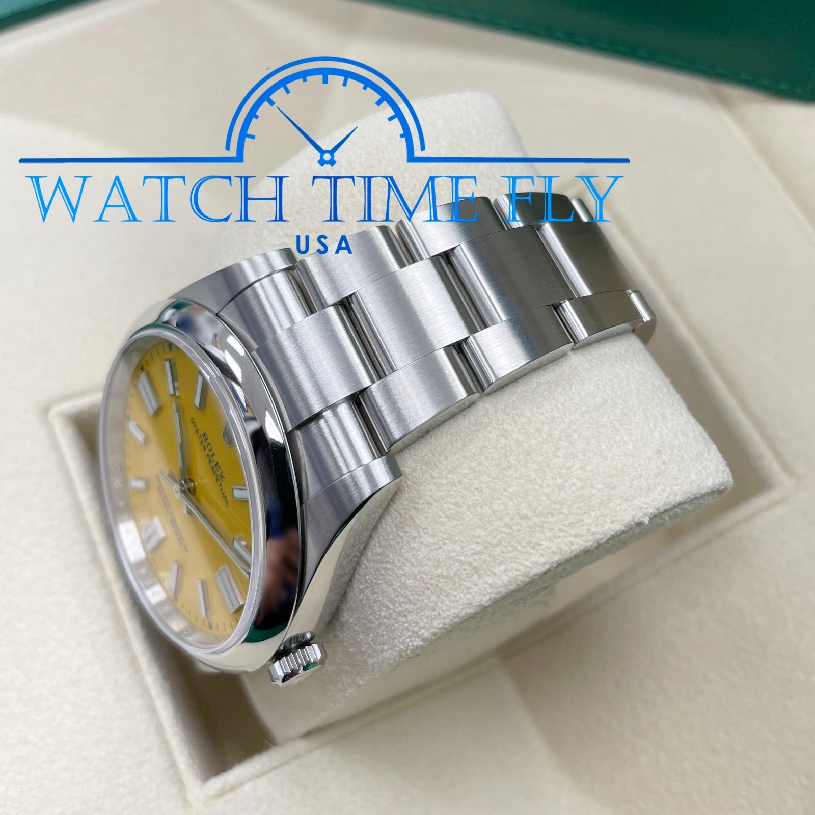 Rolex Oyster Perpetual 41mm 124300 Yellow Dial Stainless Steel Oyster Bracelet
