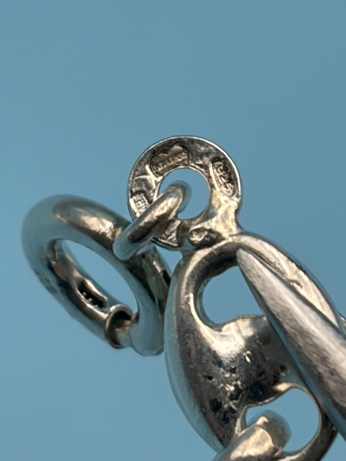 Vintage UnoAerre Italian Sterling Silver 925 Puffed Mariner Chain Necklace Rare!