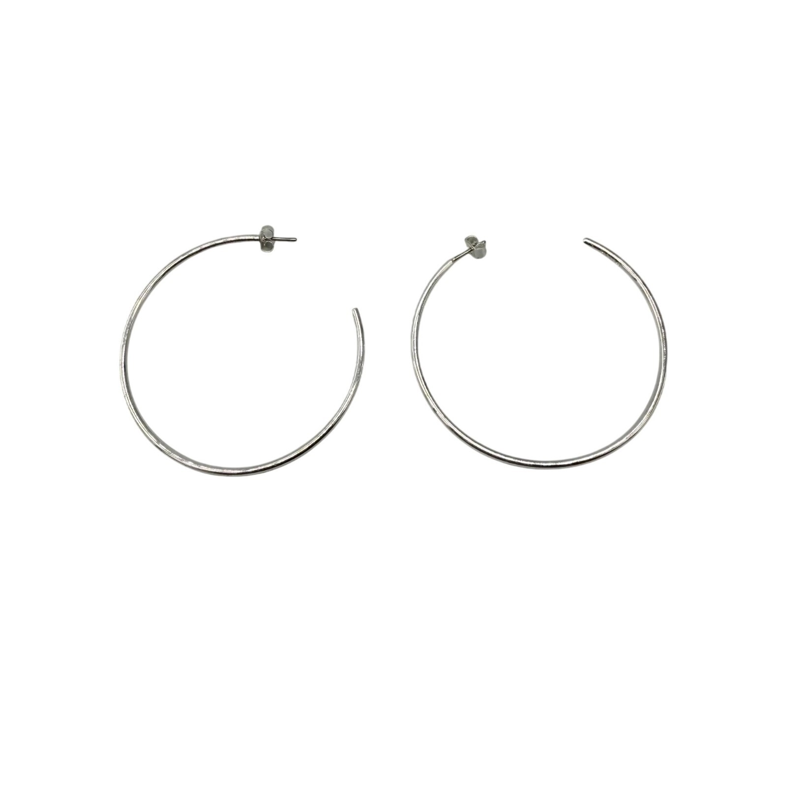 J. Crew Large Hoop Earrings Silver Tone Casual Minimalist Dinner Evening Work
