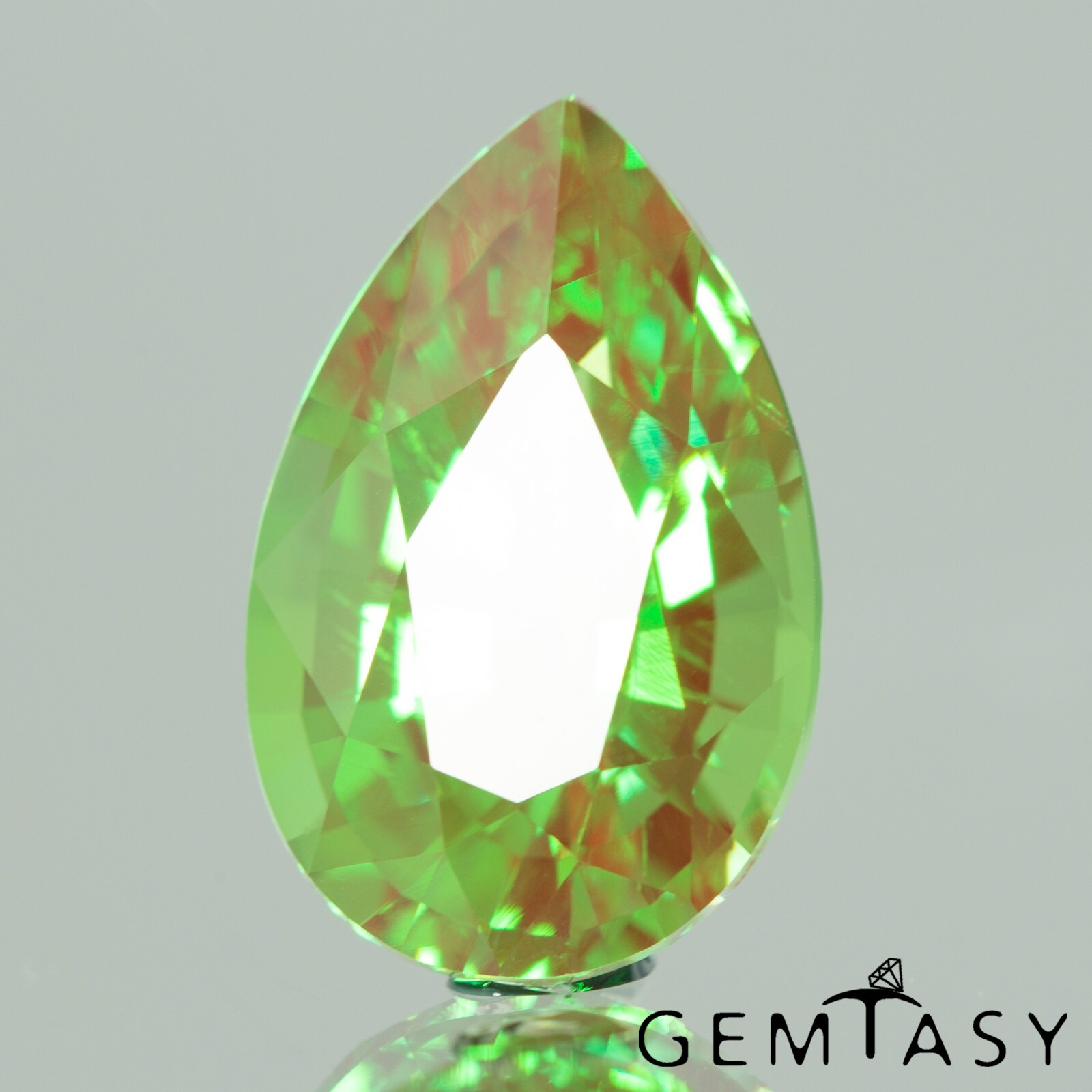 Cut stone – YAG Green-Red Czochralski (Pulled) lab grown, 12x8mm 3.94-4.48ct