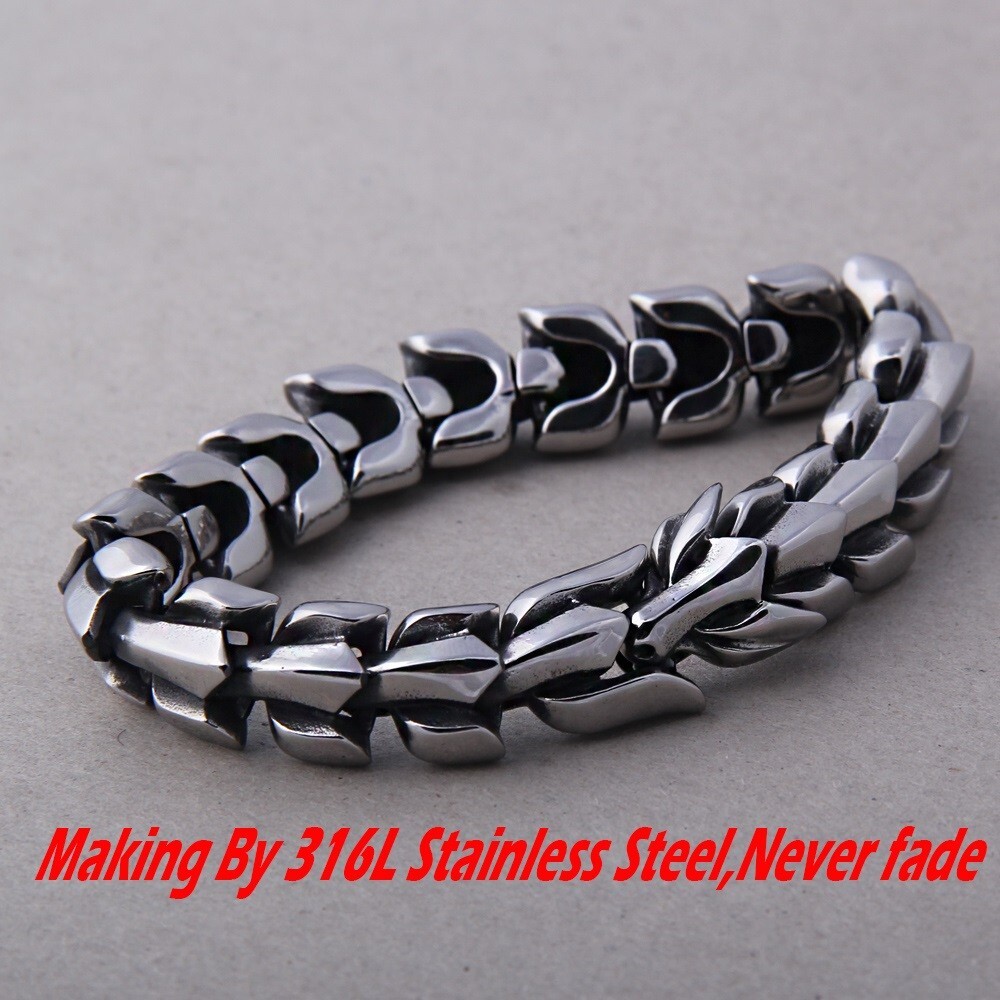 Viking Bracelet Ouroboros Vintage Punk Stainless Steel Fashion Jewelry For Mens