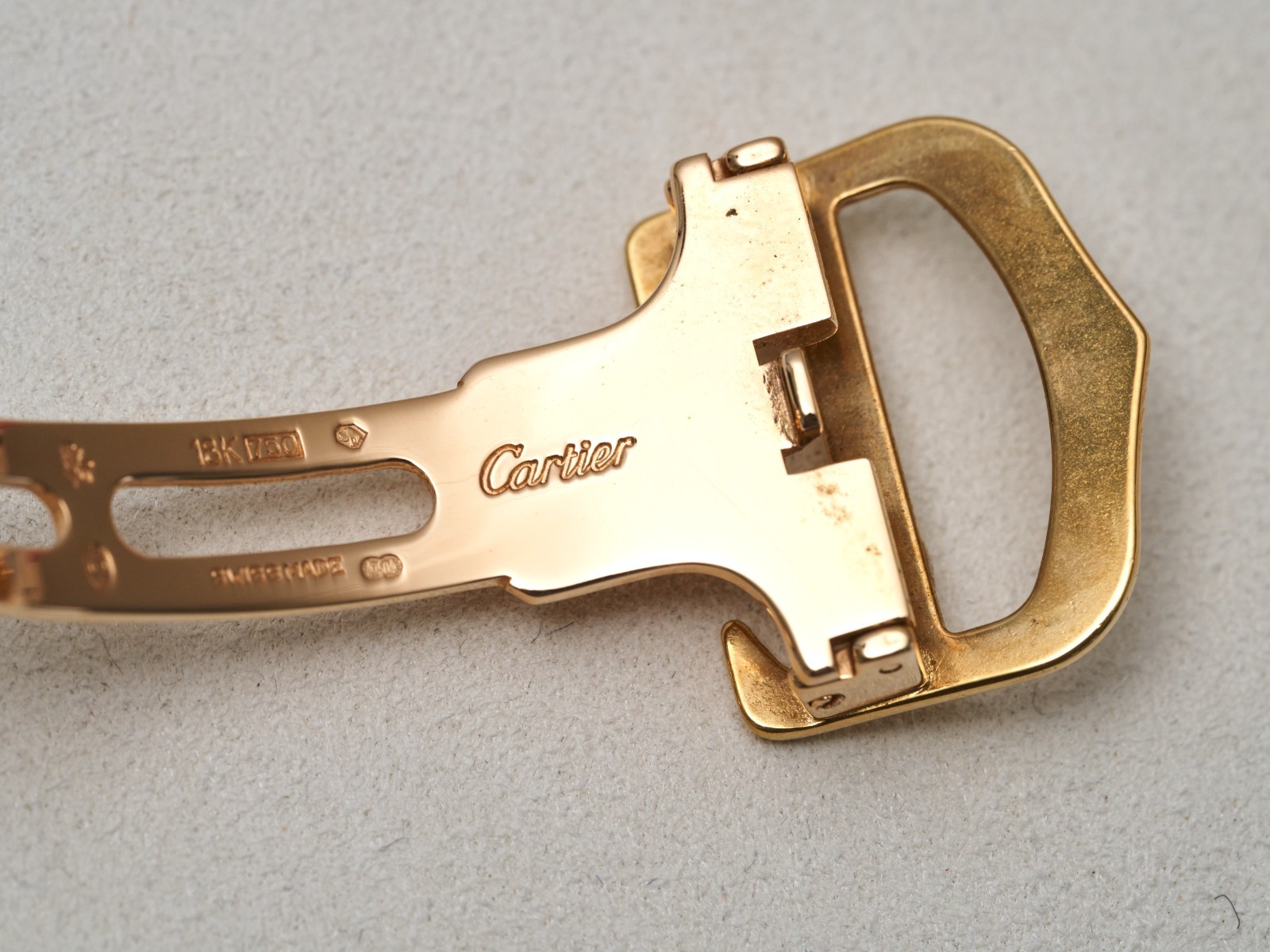 Cartier 18K Yellow Gold 18mm Deployment Buckle Clasp Fold Over Genuine 15.3grams