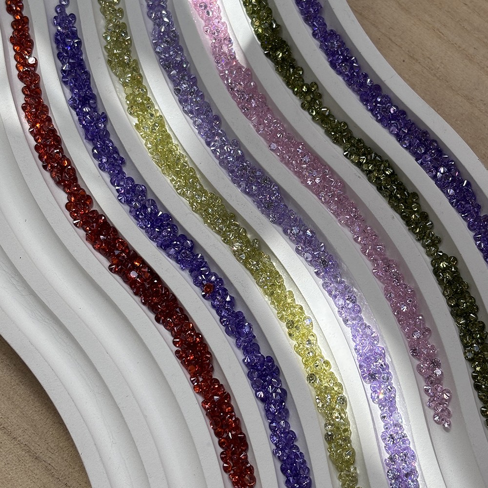 Fancy Color Small Size Loose Zirconia 100pcs 0.8mm-3.5mm for Jewelry DIY Rings