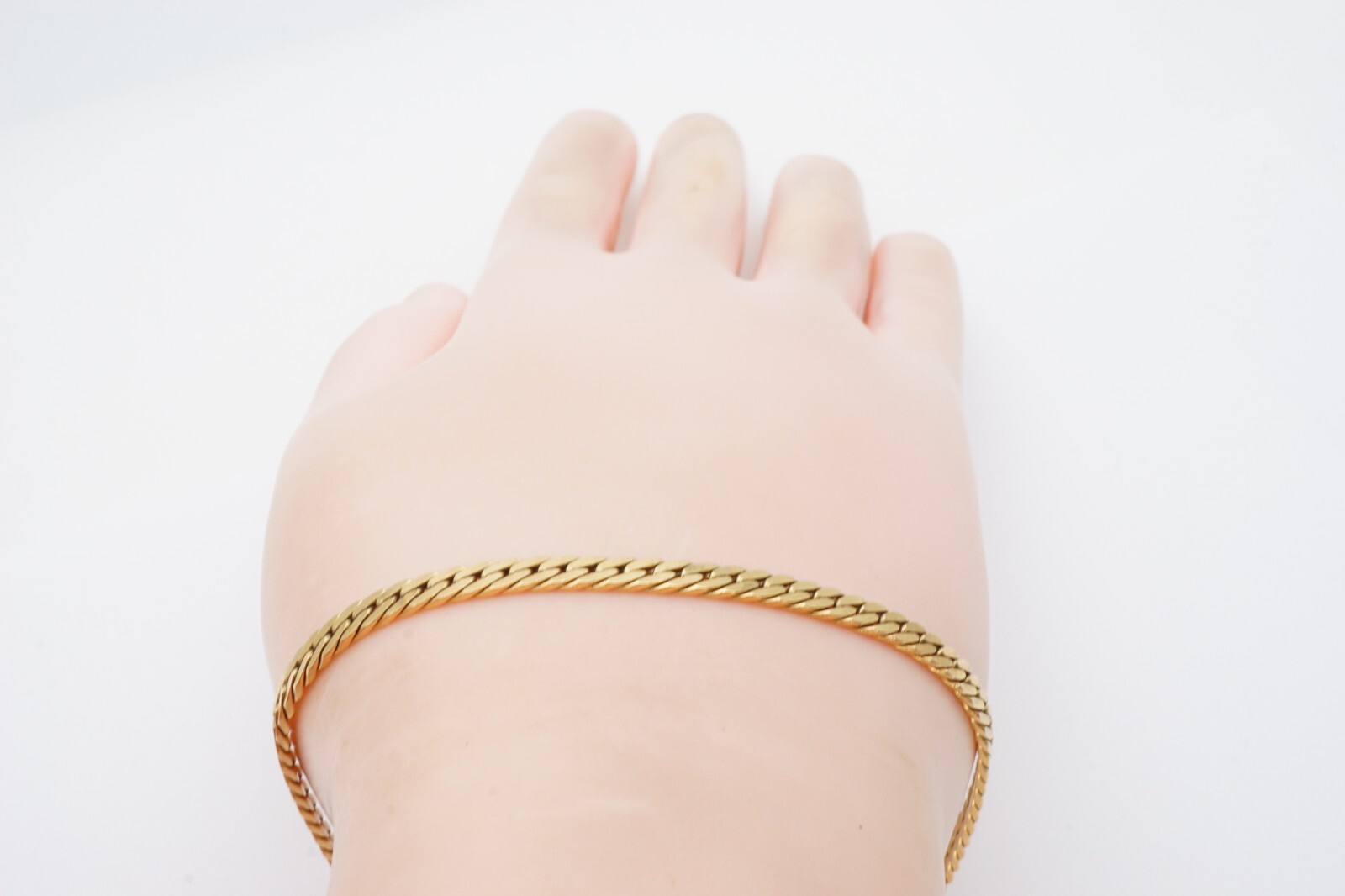 Vintage 14k Yellow Gold Herringbone Bracelet 8.5″ 3.25mm