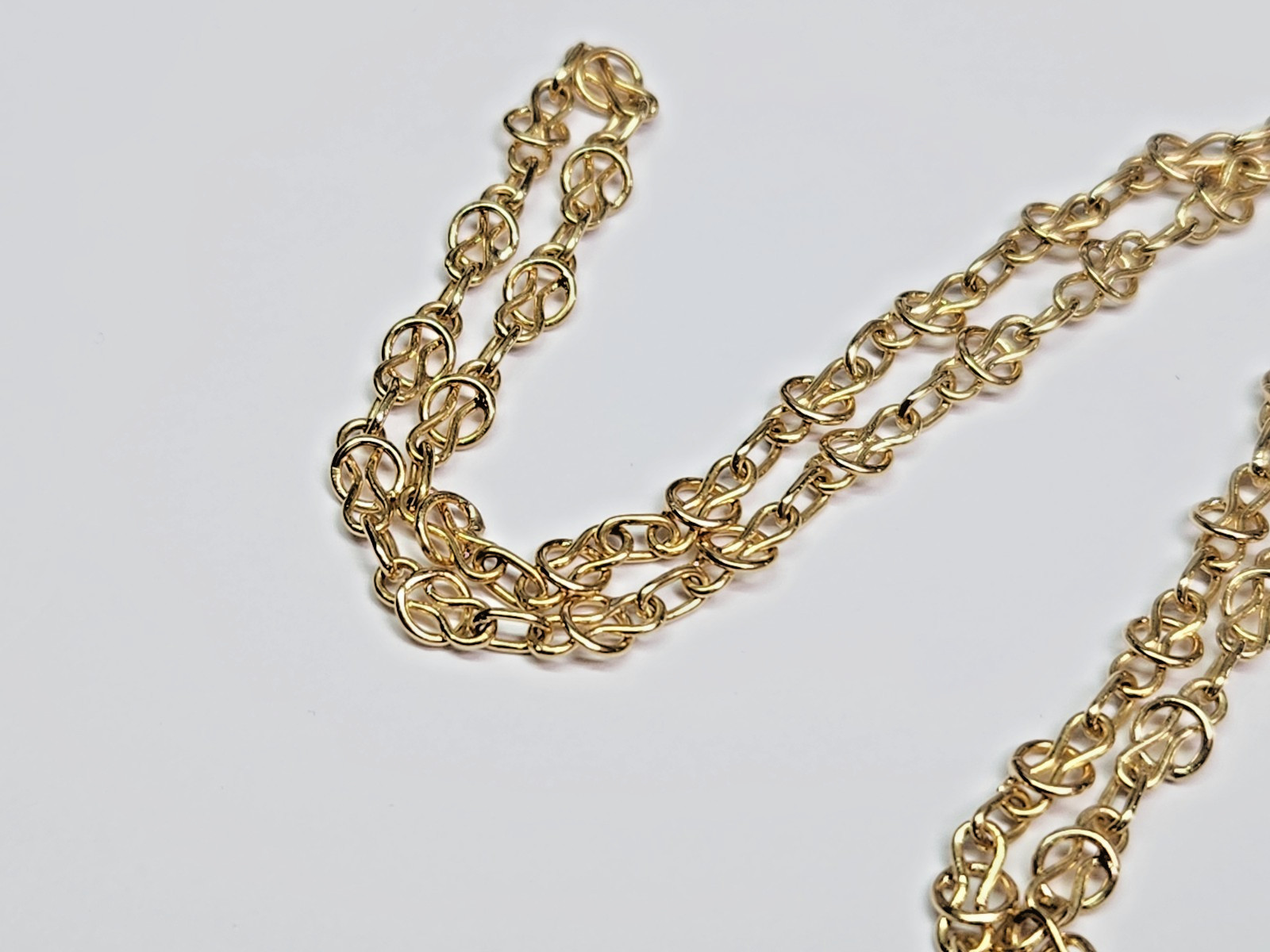 AWESOME 18k Gold 4.7mm Wide Handmade 21″ Fancy Link Chain