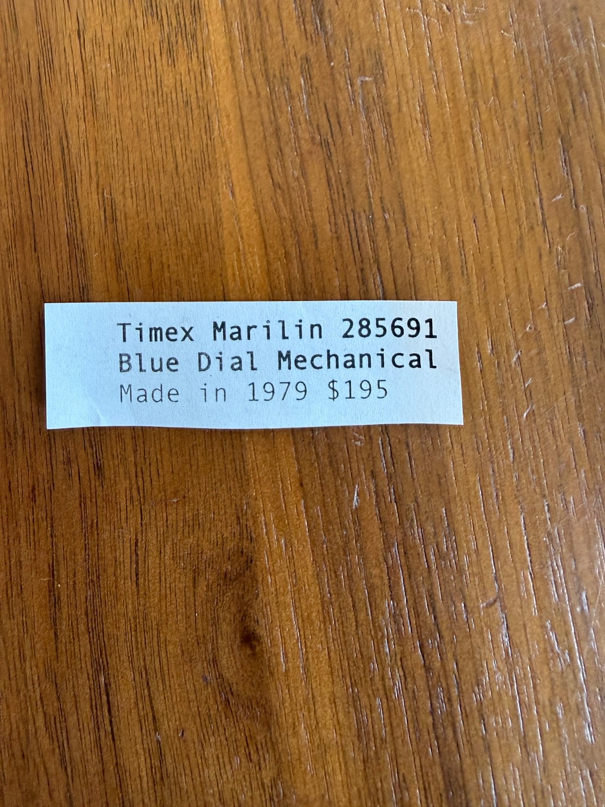 Rare 1979 Timex Marlin with Blue Dial 285691 Mechanical Mechanism Leather Strap