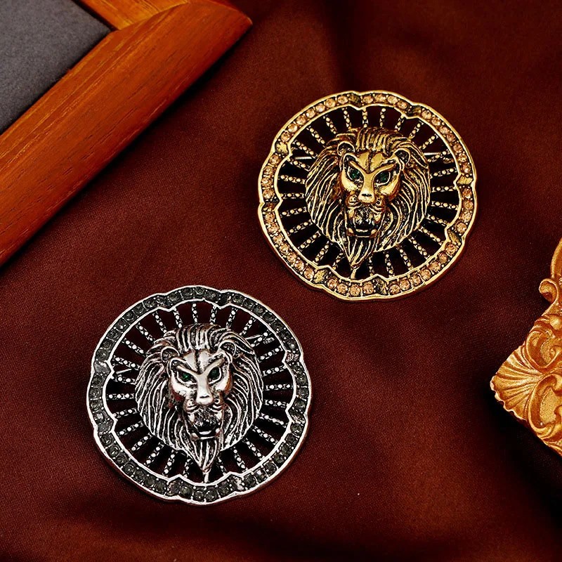 NEW Vintage Silver Tone Lion Head Retro Brooch Pin Bold Men’s Suit Metal Brooch