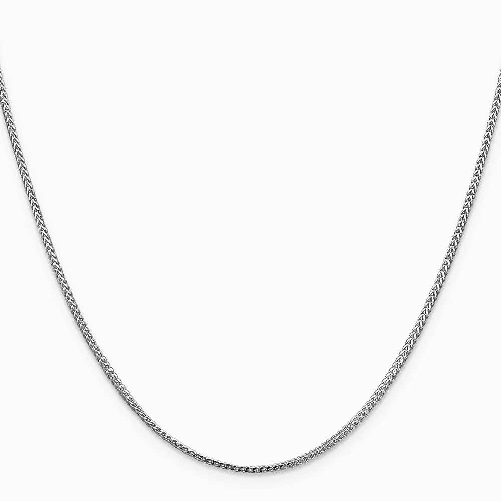 14K White Gold 1.1mm Franco Chain Necklace 16″-24″