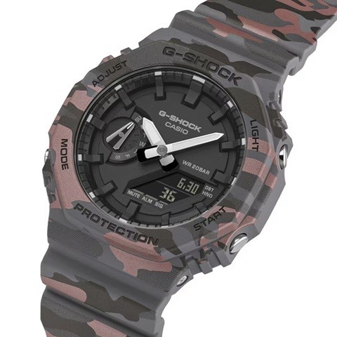 New CASIO G SHOCK GA 2100CM 8AJF Original Camouflage 20 ATM Water Resistant Shoc