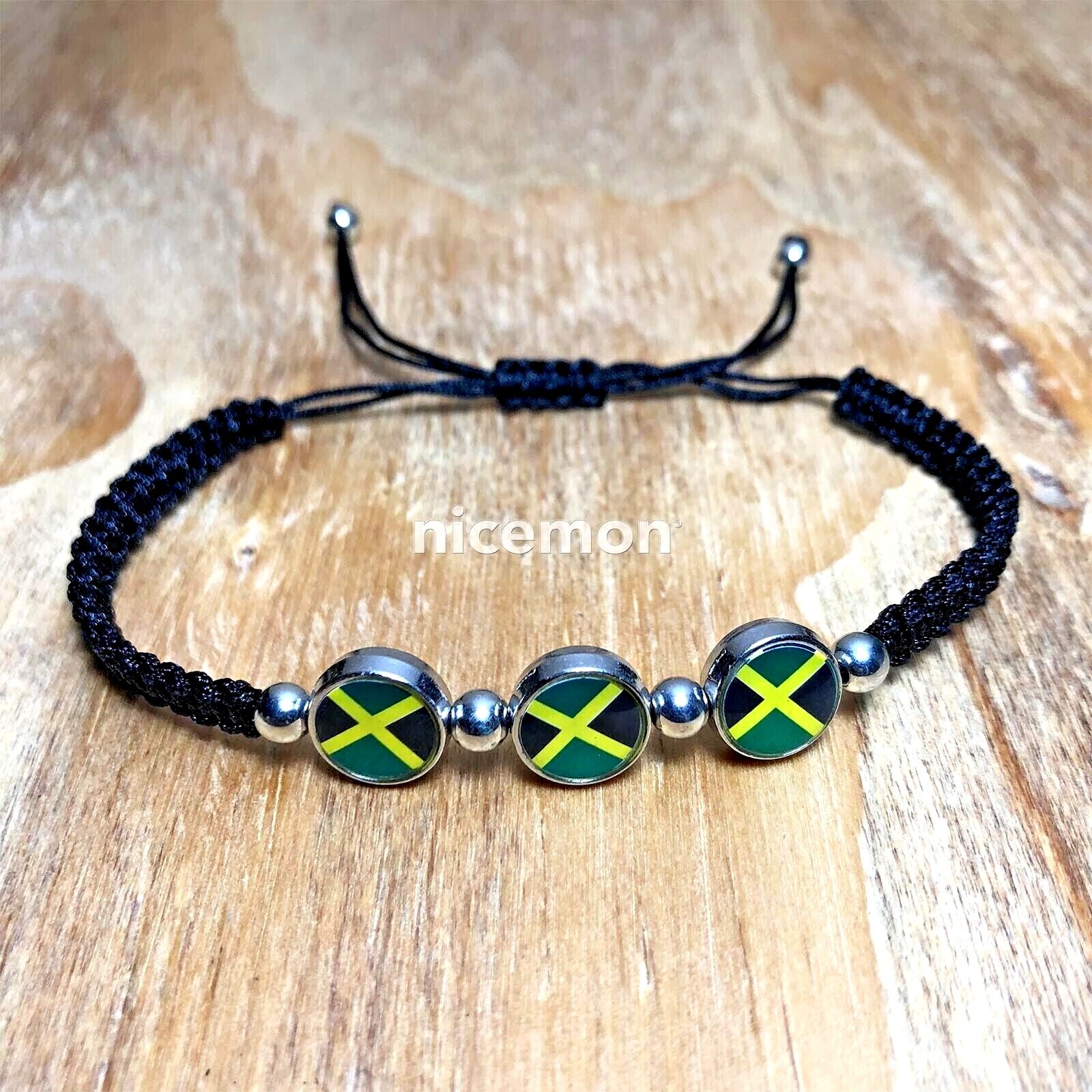 Jamaica Flag Reggae Bracelet Wrist Bracelet Cuff Jah Reggae Usian One Love IRIE
