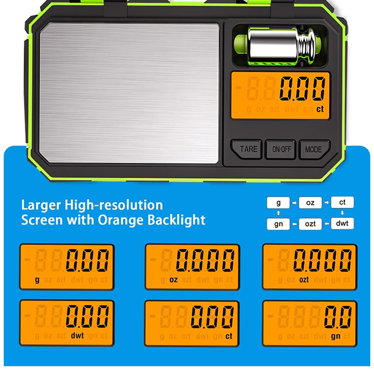GREEN Uniweigh Digital Pocket Scale 200g x 0.01g Jewelry Gold Gram Karat Weight