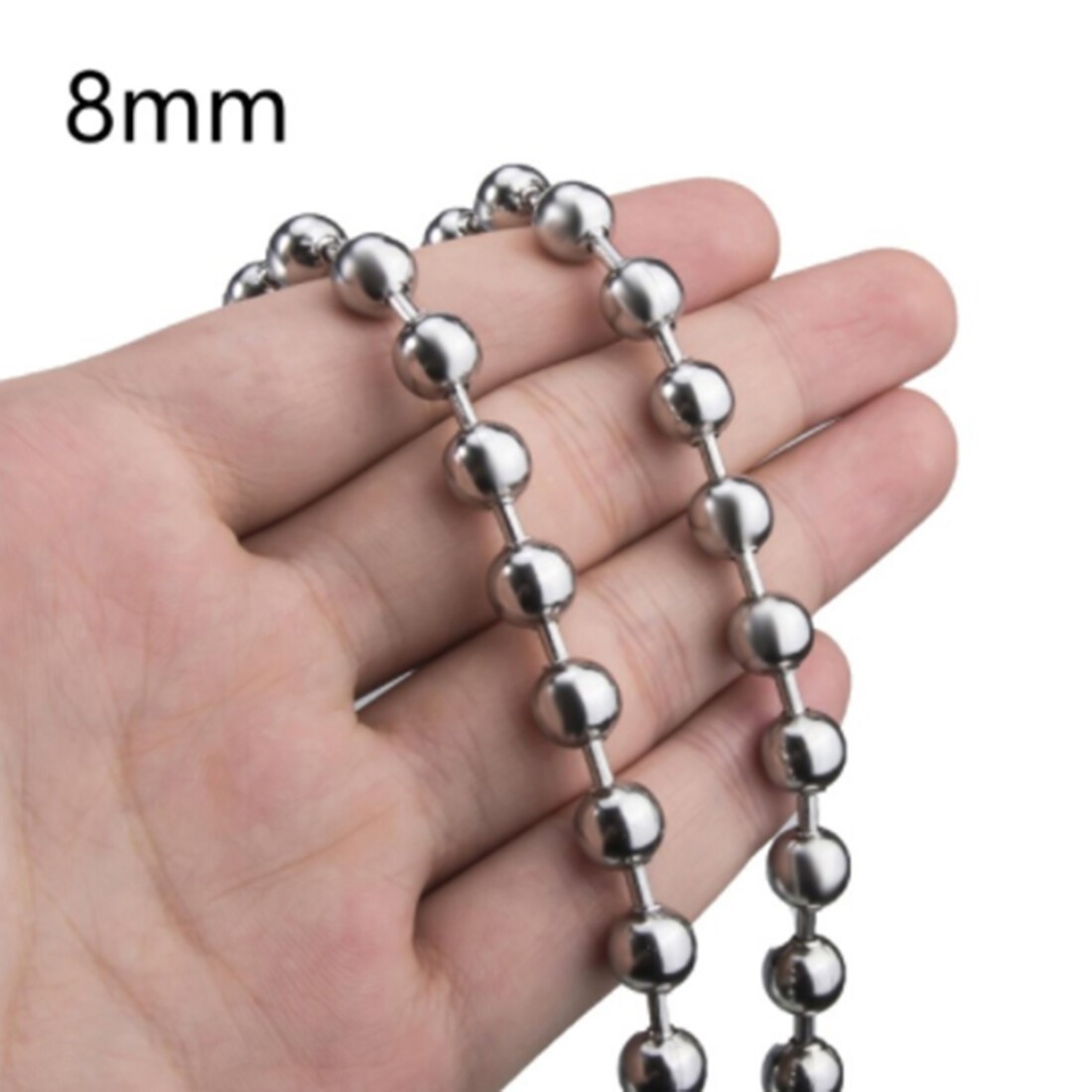 USA Stock Unisexs Stainless Steel Silver Bead Ball Chain Necklace Bracelet 7-28″
