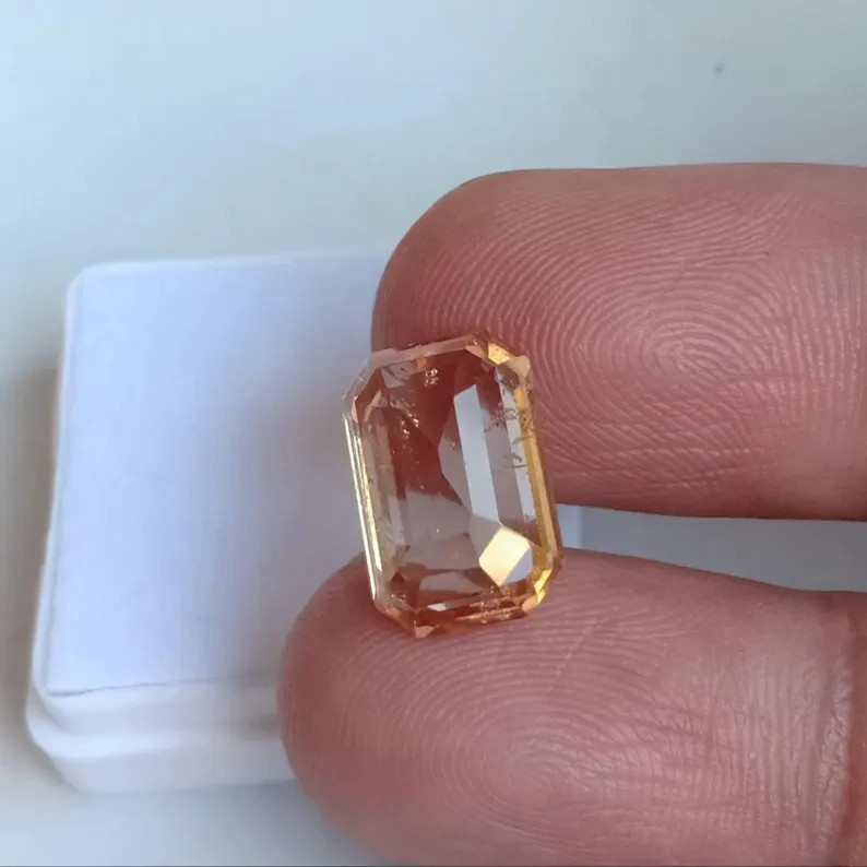 NATURAL Golden Hessonite Garnet Cut Earth Mine Mozambique Loose Gem 6.50 Ct