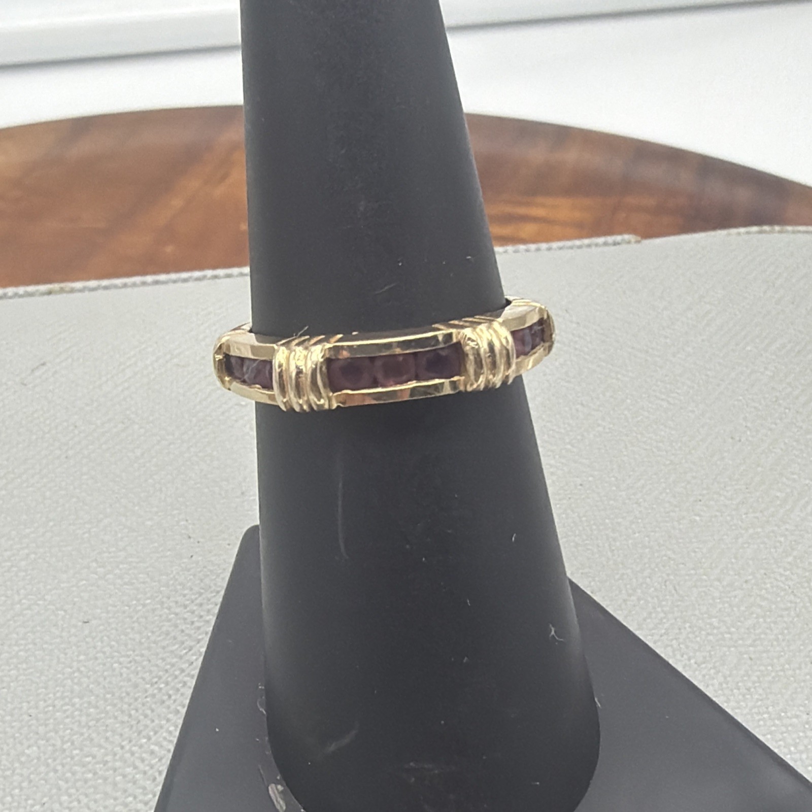 Effy BH Vintage Channel Set Ruby & 14k Yellow Gold Ring Size 7