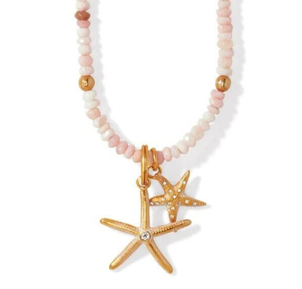 NWTag Brighton PARADISE COVE STARFISH Pink Gold Crystals Necklace MSRP $160