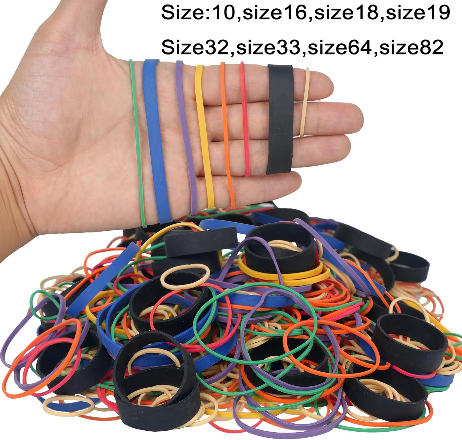 Rubber Bands Assorted Sizes Elastic Rubber Bands Office Supplies 0.5Lbs | Heavy