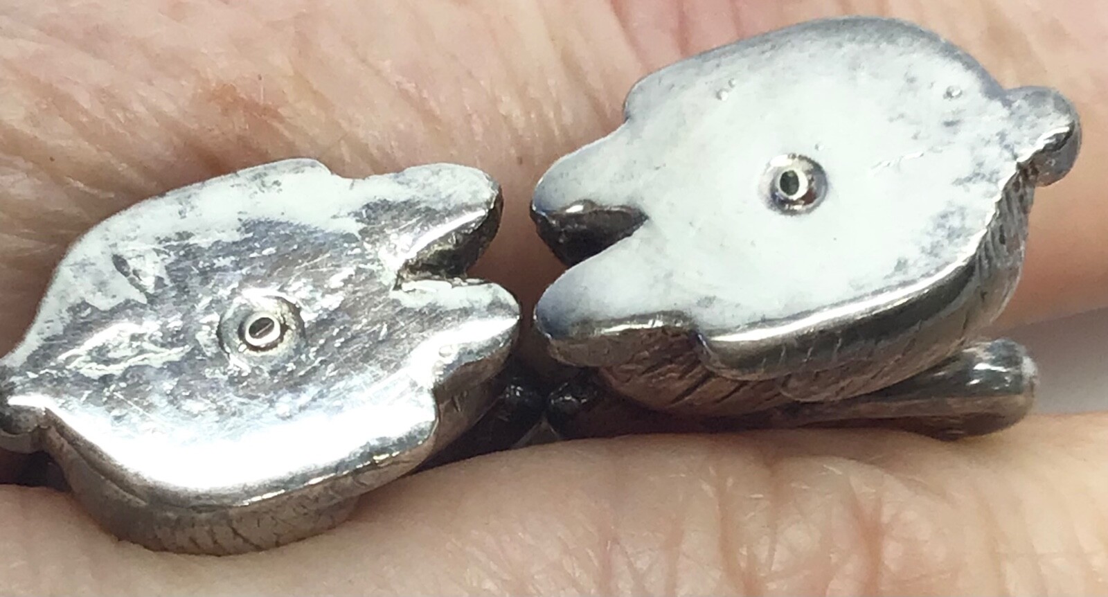 Susan Cummings Designer 925 Sterling Silver Vintage BUNNY Dangle Earrings